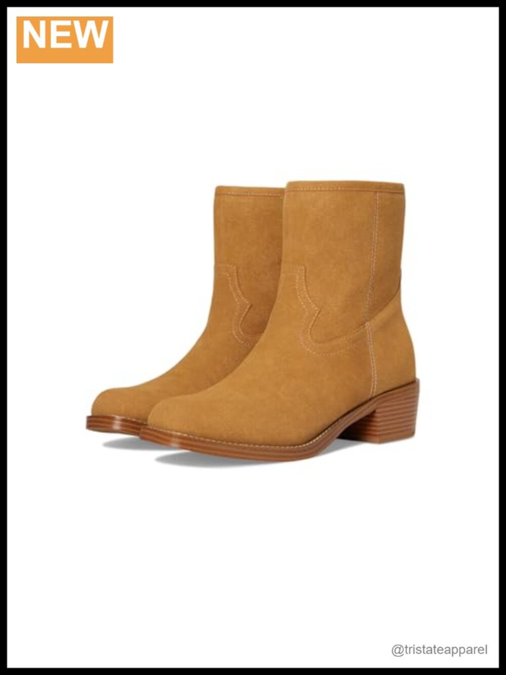 Suede Ankle Booties with Block Heel